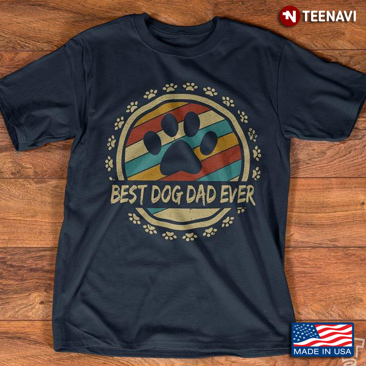 Dog Paw Best Dog Dad Ever Vintage