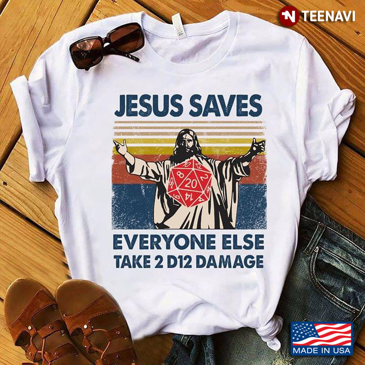 Multifaceted Dice Jesus Saves Everyone Else Take 2 D12 Damage