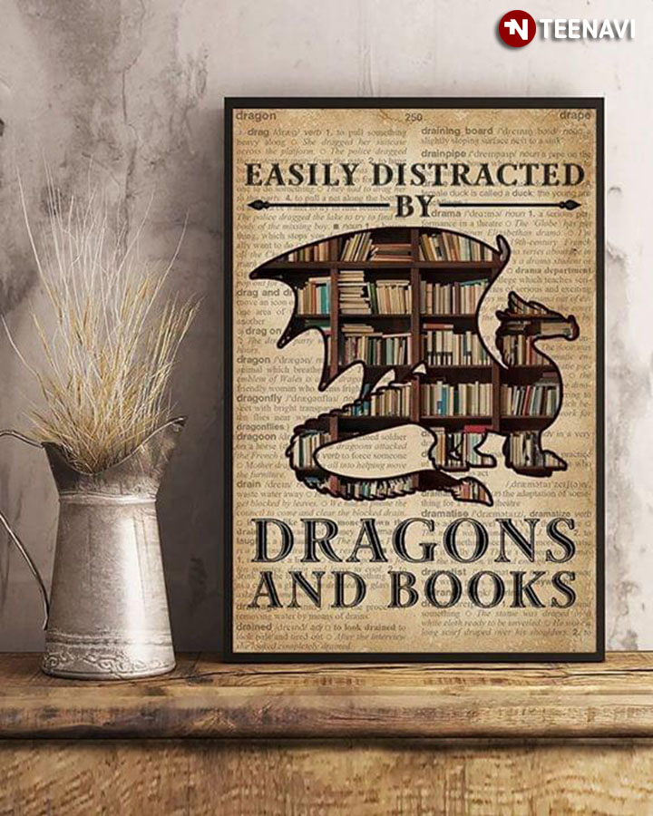 Dictionary Theme Easily Distracted By Dragons And Books