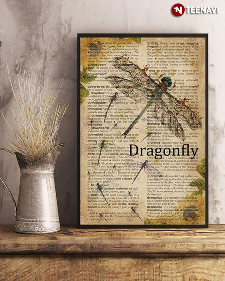 Dictionary Theme Floral Dragonflies & Sunflowers Dragonfly