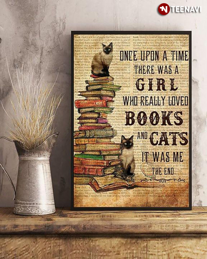 Dictionary Theme Siamese Cats Once Upon A Time There Was A Girl Who Really Loved Books And Cats It Was Me