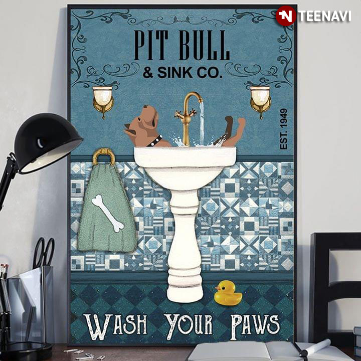 Vintage Pit Bull & Sink Co. Est.1949 Wash Your Paws