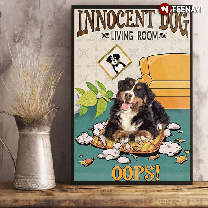 Vintage Bernese Mountain Dog Innocent Dog Living Room Oops!