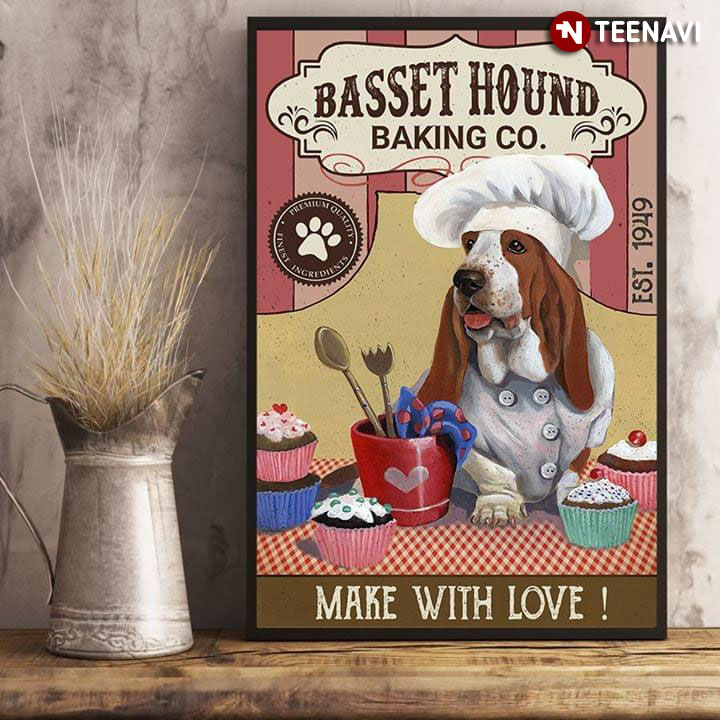 Vintage Basset Hound Baking Co. Est.1949 Make With Love