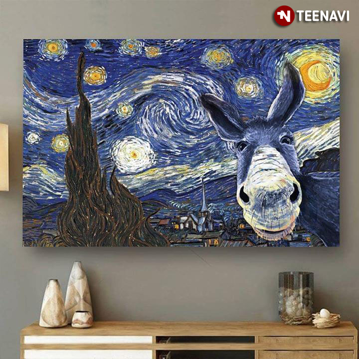 New Version Donkey In The Starry Night Vincent Van Gogh