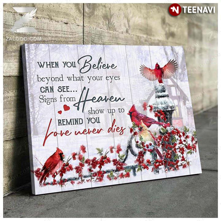Red Cardinals & Mistletoe When You Believe Beyond What Your Eyes Can See