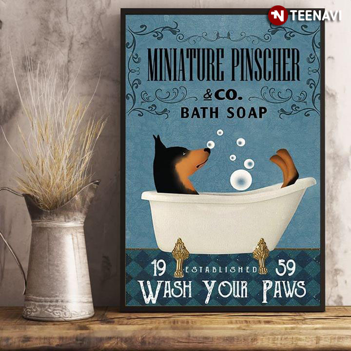 Vintage Miniature Pinscher & Co. Bath Soap Established 1959 Wash Your Paws