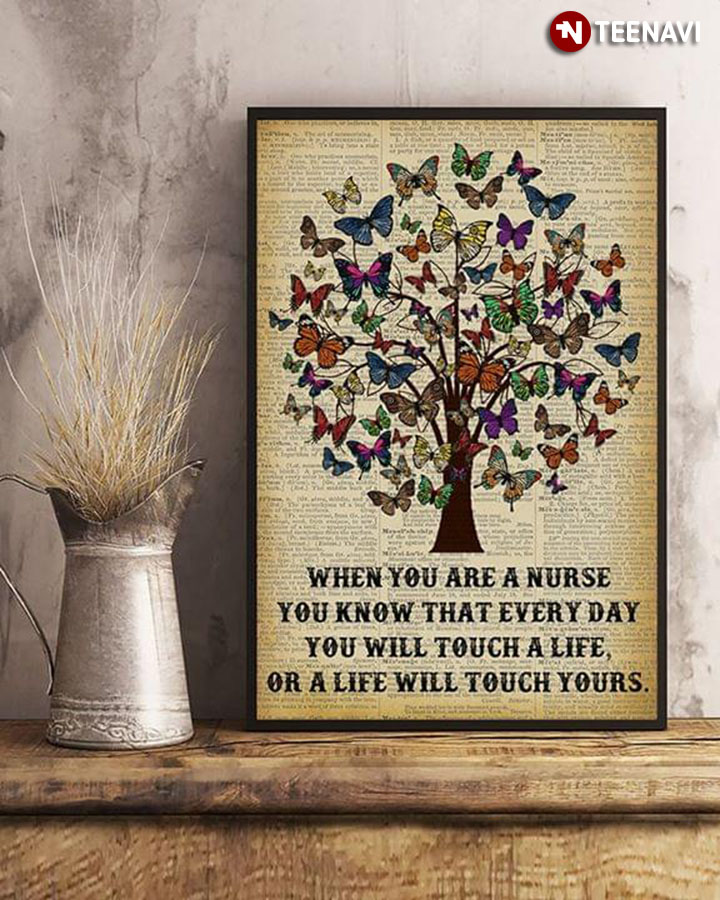 Vintage Dictionary Theme Tree With Butterflies When You Are A Nurse