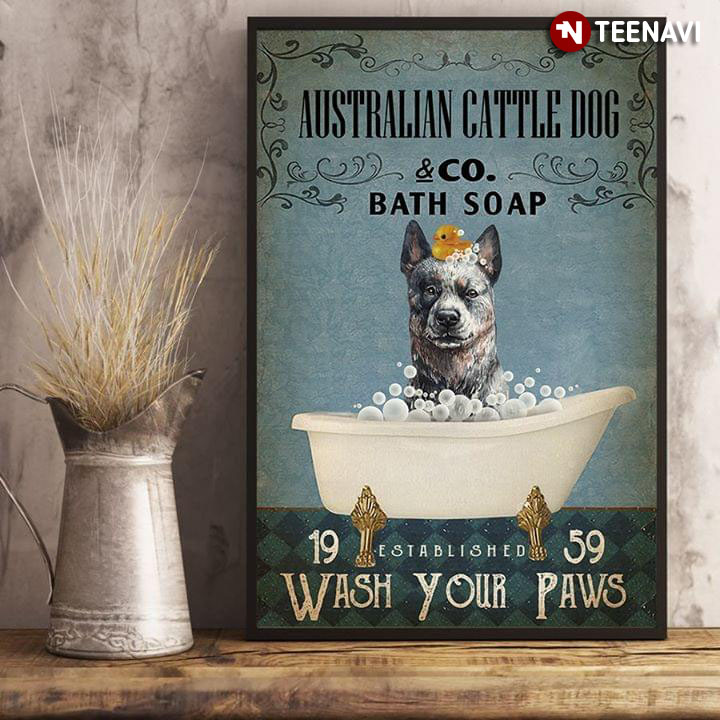 Vintage Australian Cattle Dog And Little Duck & Co. Bath Soap Established 1959 Wash Your Paws