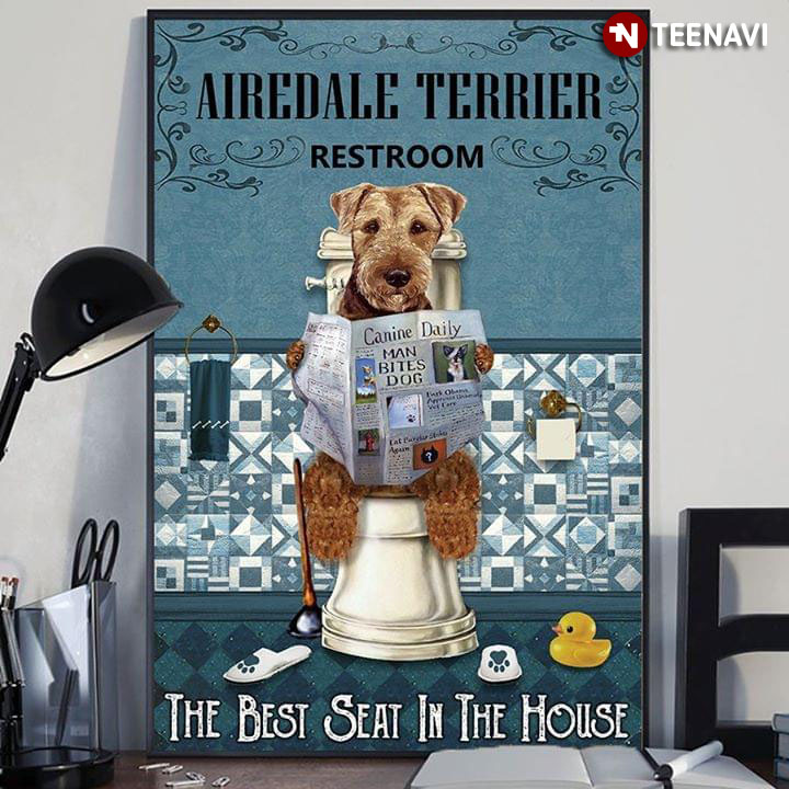 Vintage Airedale Terrier RestroomThe Best Seat In The House