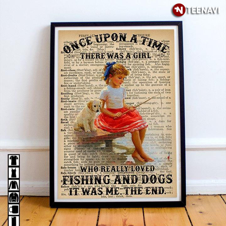 Dictionary Theme Vintage Girl With Labrador Puppy Once Upon A Time There Was A Girl