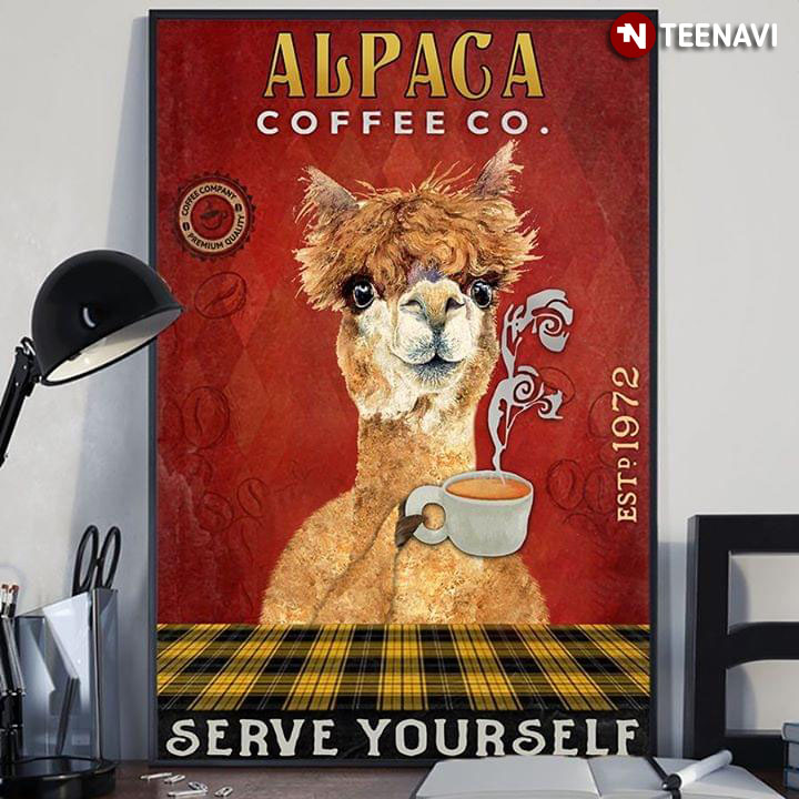 Funny Alpaca Coffee Co. Est.1972 Serve Yourself