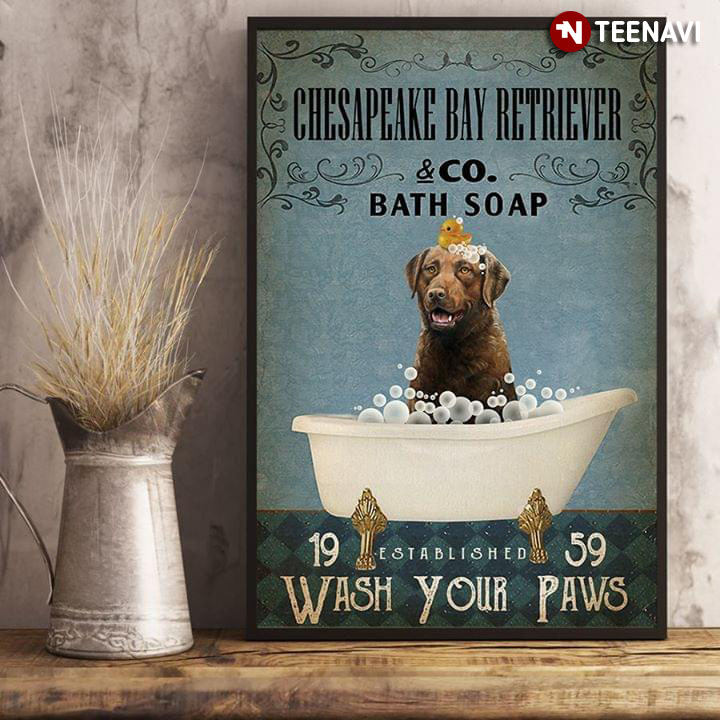 Vintage Chesapeake Bay Retriever And Little Duck & Co. Bath Soap Established 1959 Wash Your Paws