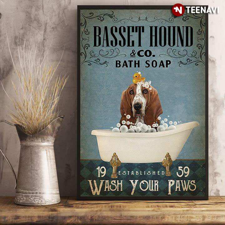 Vintage Basset Hound And Little Duck & Co. Bath Soap Established 1959 Wash Your Paws