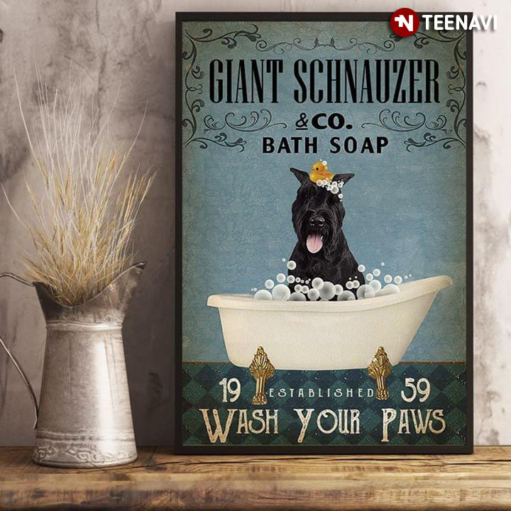 Vintage Giant Schnauzer And Little Duck & Co. Bath Soap Established 1959 Wash Your Paws