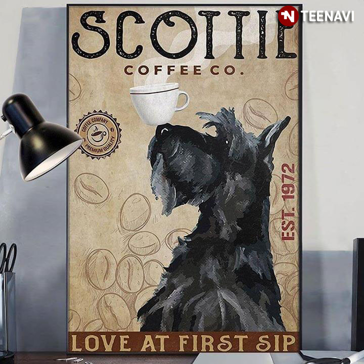 Vintage Scottie Coffee Co. Est.1972 Love At First Sip