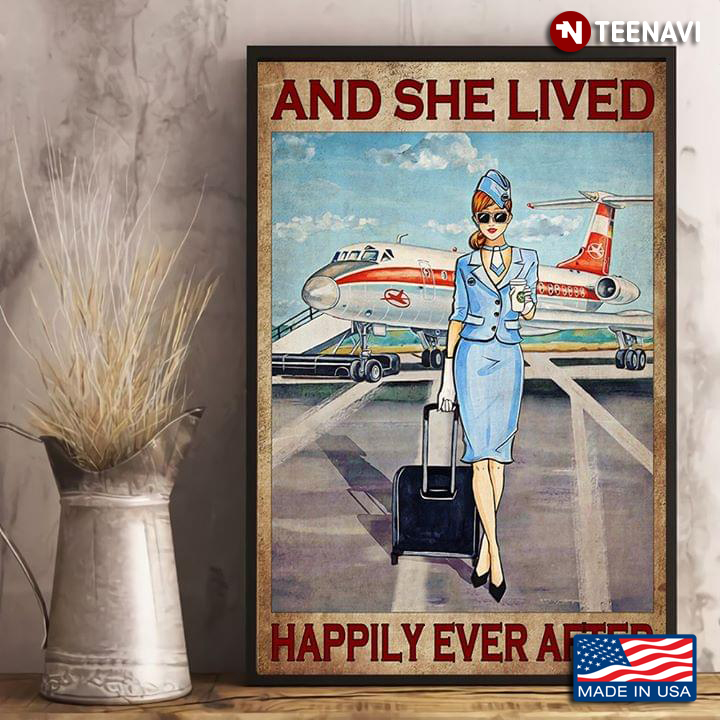 Vintage Female Flight Attendant And She Lived Happily Ever After