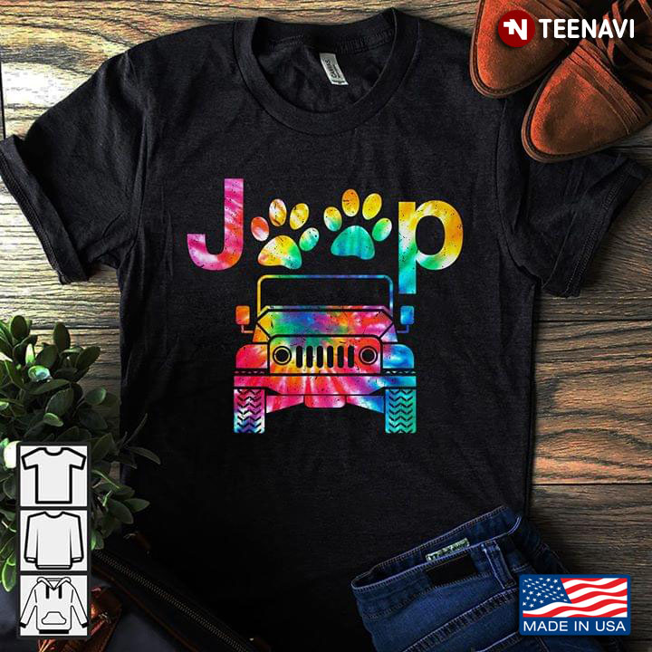 Jeep Dog Paw Colorful Hippie