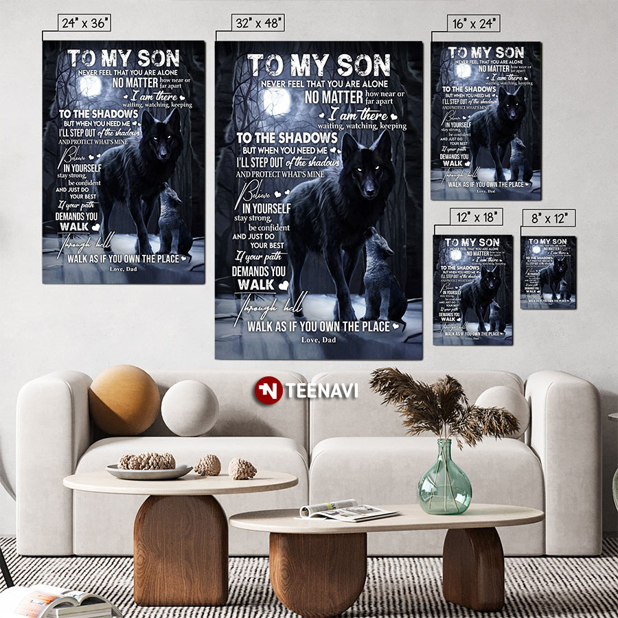 Dad Wolf Baby Wolf To My Son Never Feel That You Are Alone No Matter How Near Or Far Apart