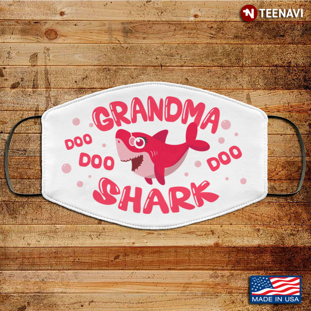 Grandma Shark Doo Doo Doo Washable Reusable Family Shark Facemask