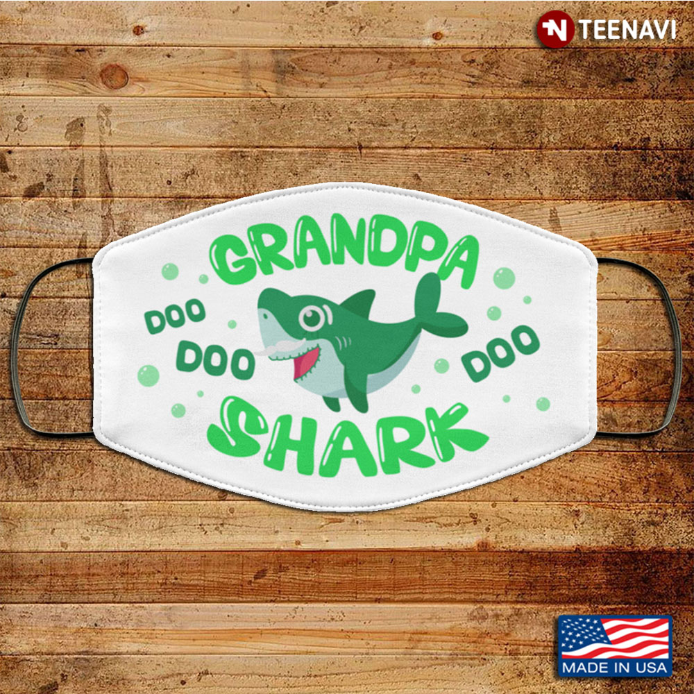 Grandpa Shark Doo Doo Doo Washable Reusable Family Shark Facemask