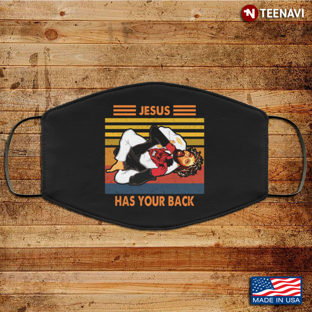 Jiu Jitsu Jesus Has Your Back Funny Jesus Washable Reusable Custom