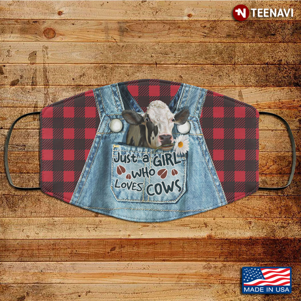 Just a Girl Who Loves Cows Washable Reusable Custom