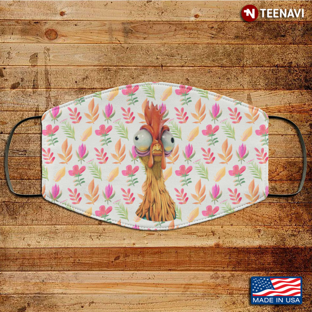 Seamless Floral Funny Flower Chicken Washable Reusable Custom