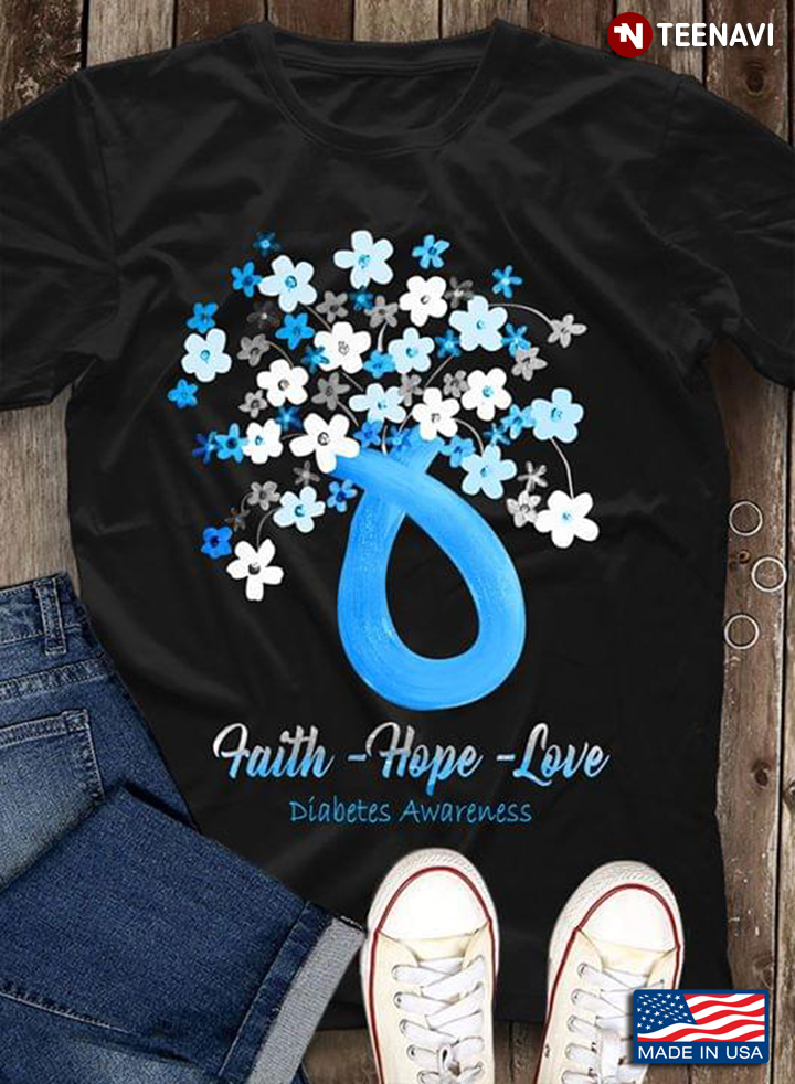 Faith Hope Love Flower Diabetes Awareness