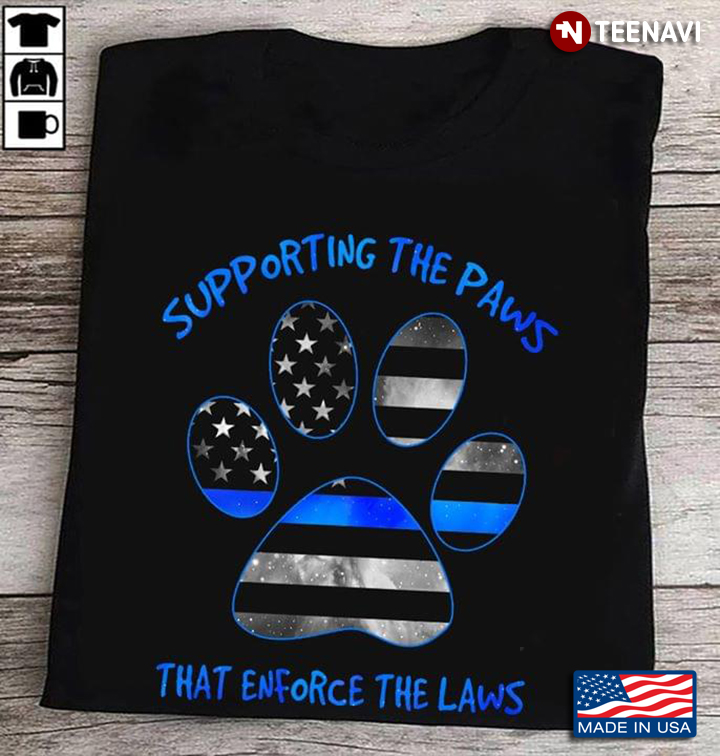 Supporting The Paws That Enforce The Laws American Flag