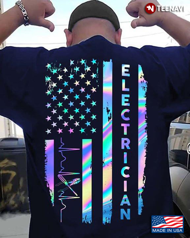 Patriotic Electrician American Flag