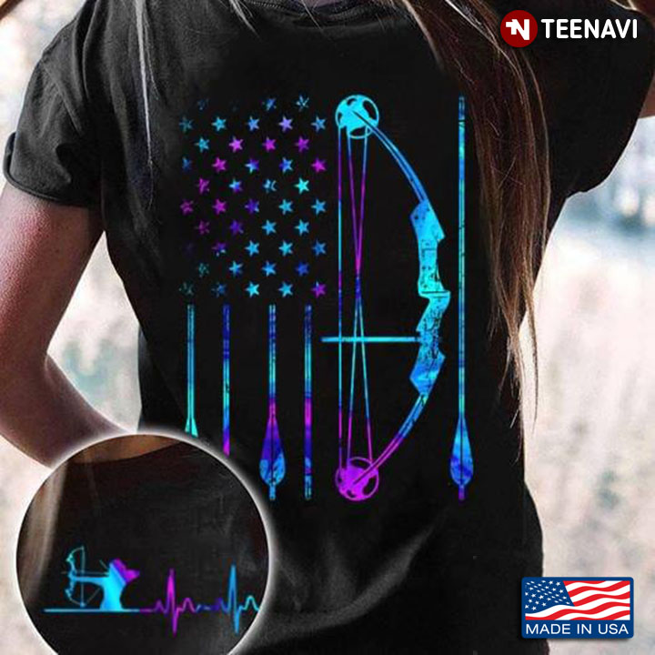 Hunting Archery Arrow And Bow American Flag