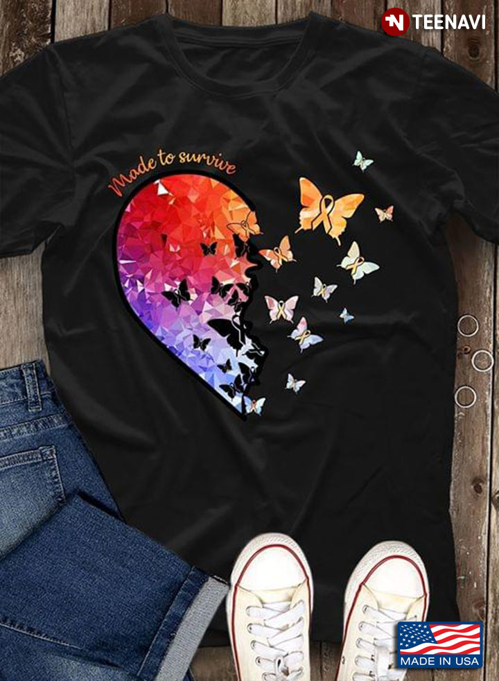 Made To Survive Heart Butterflies Multiple Sclerosis Awareness