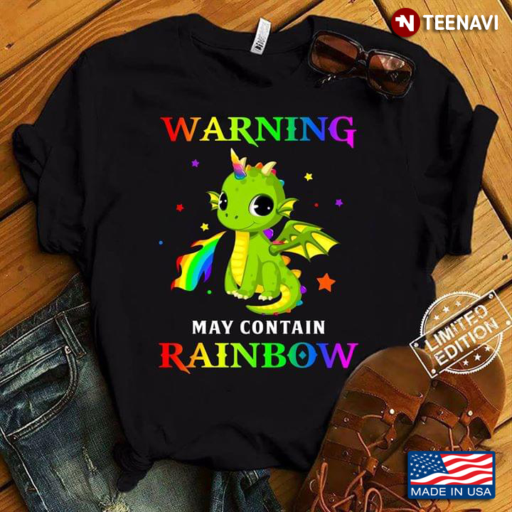 LGBT Dragon Unicorn Warning May Contain Rainbow