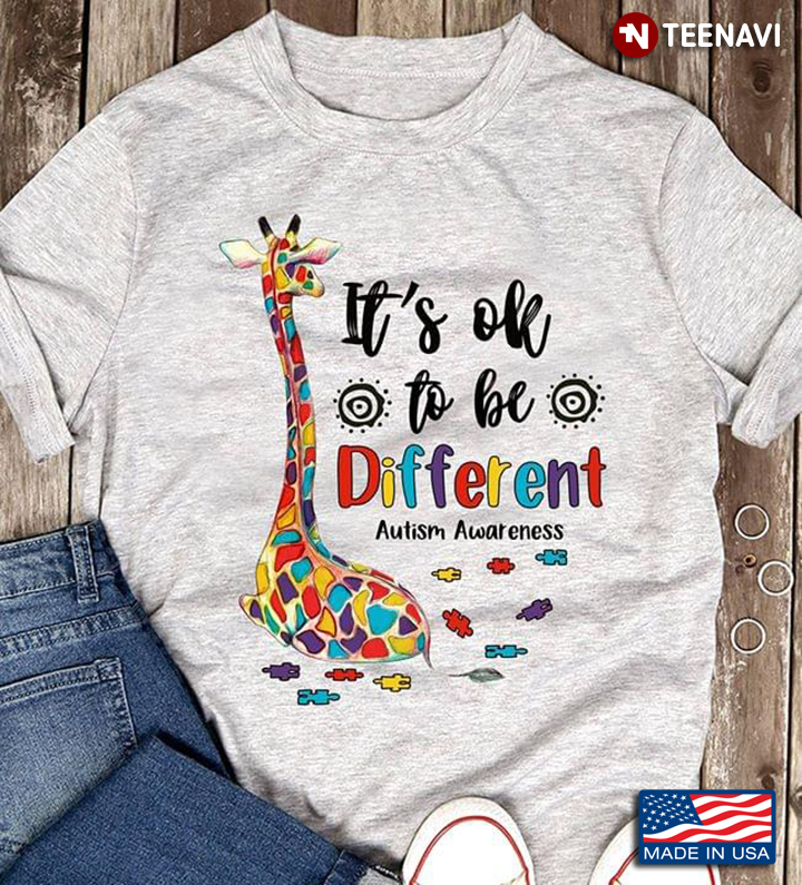 Giraffe It's Ok To be Different Autism Awareness