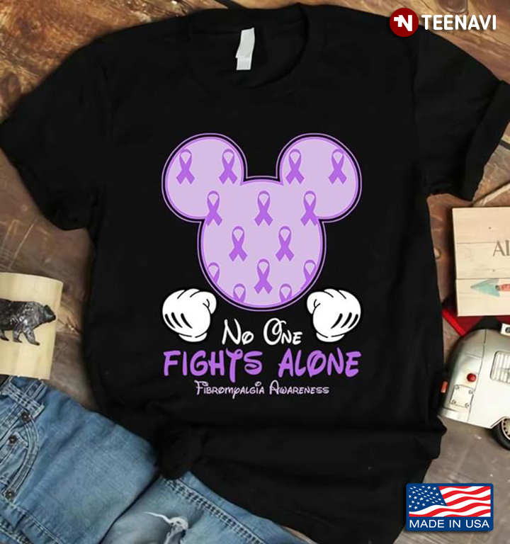 Mickey Mouse No One Fights Alone Fibromyalgia Awareness