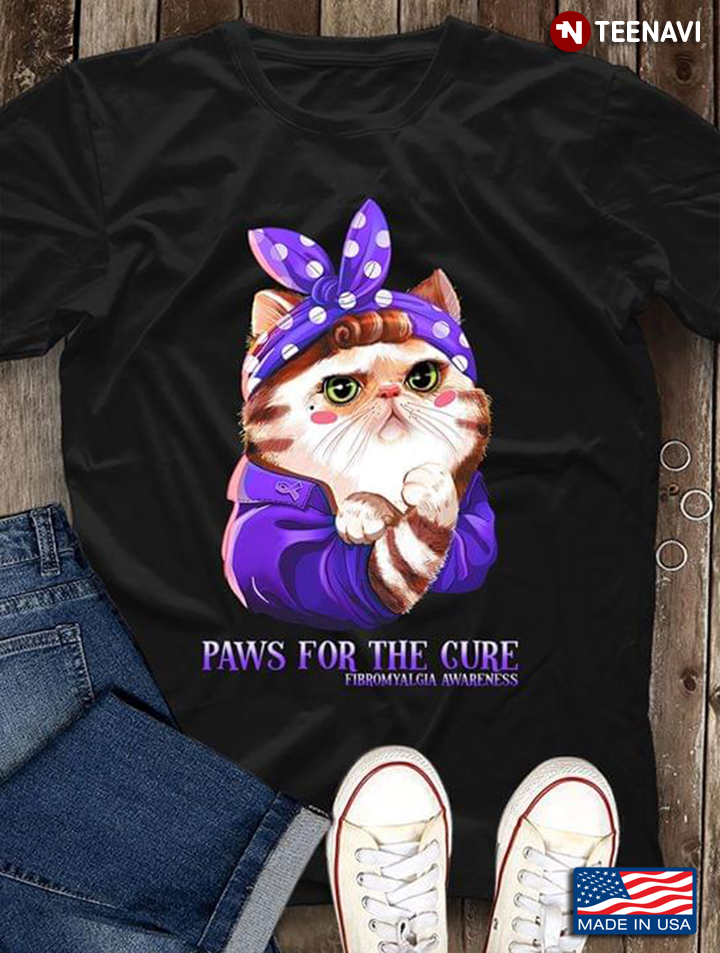 Cute Cat Paws For The Cure Fibromyalgia Awareness