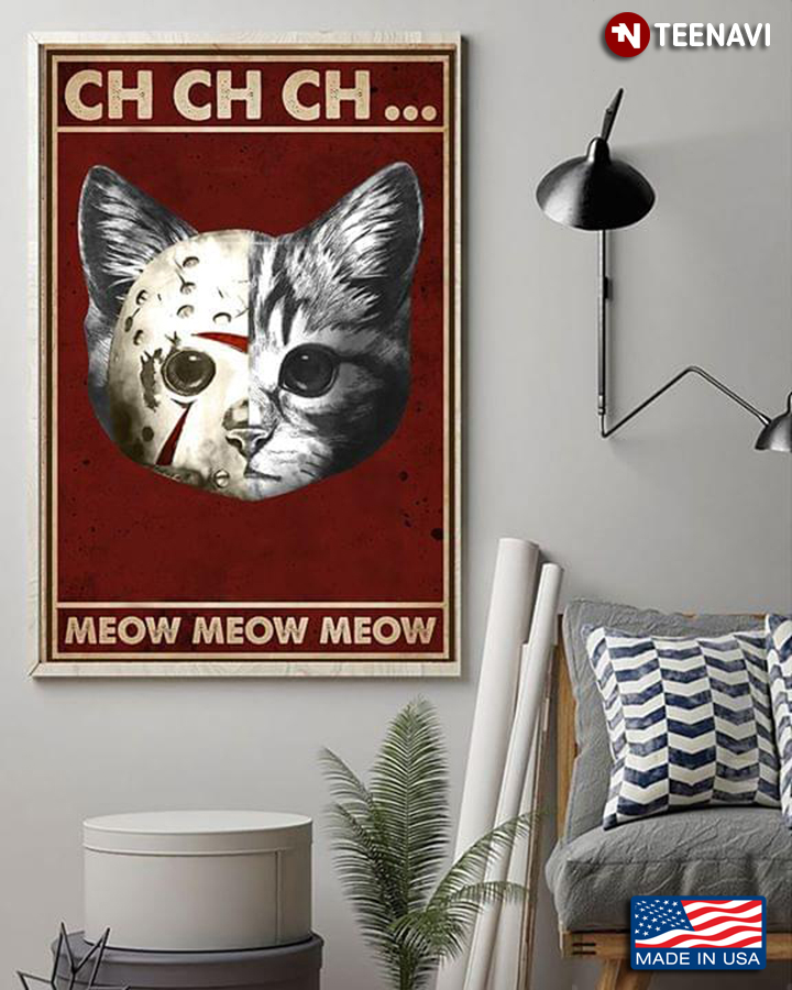 Vintage Jason Voorhees Cat Ch Ch Ch ... Meow Meow Meow