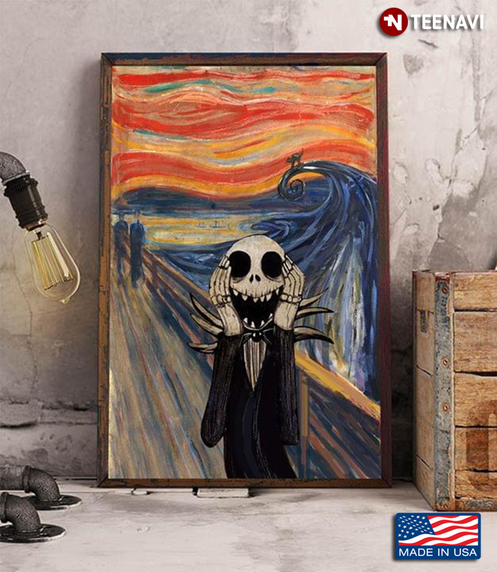 The Scream By Edvard Munch Parody With Screaming Jack Skellington