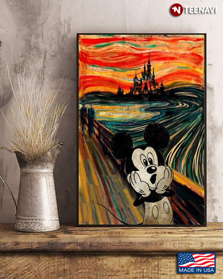 The Scream By Edvard Munch Parody With Screaming Mickey Mouse