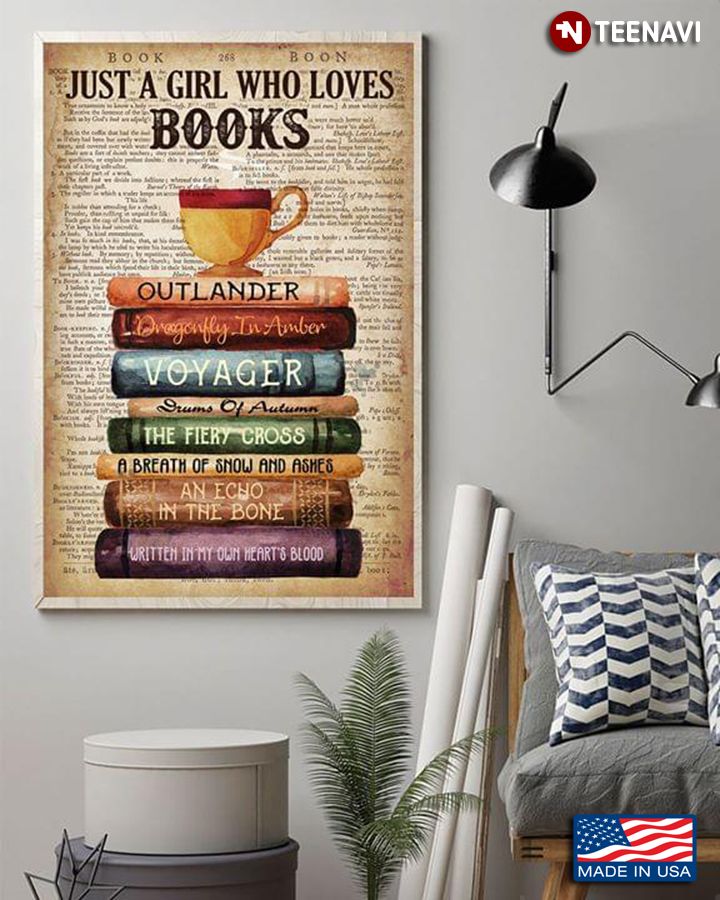 Vintage Dictionary Theme A Coffee Cup On A Pile Of Books Just A Girl Who Loves Books