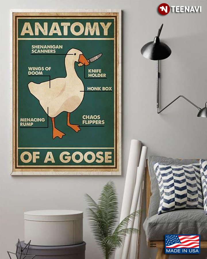 Vintage Anatomy Of A Goose