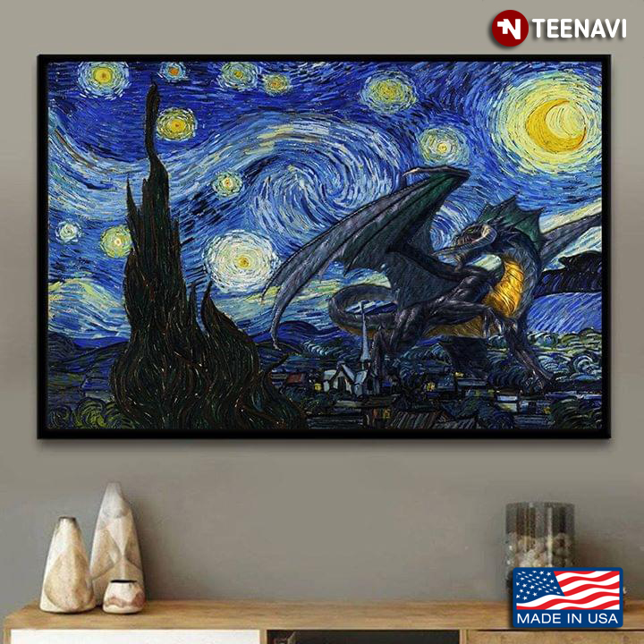 Black Dragon In The Starry Night Vincent Van Gogh