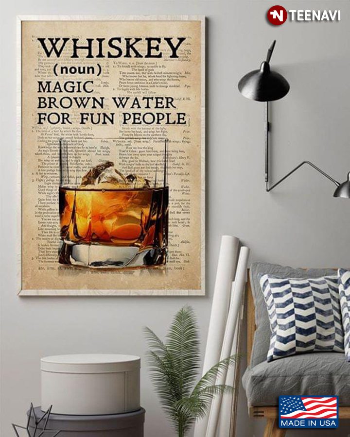 Vintage Dictionary Theme Whiskey (Noun) Magic Brown Water For Fun People