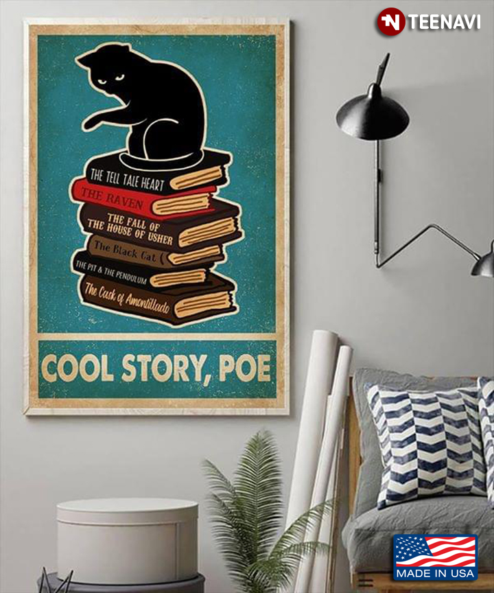 Vintage Black Cat Edgar Allan Poe Cool Story, Poe