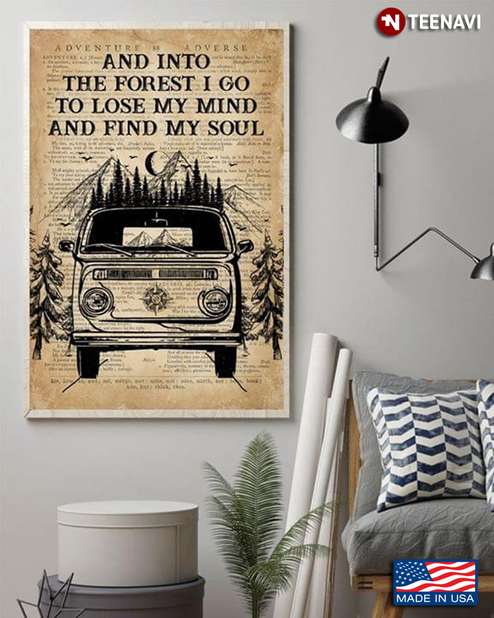 Vintage Dictionary Theme Bus And Into The Forest I Go To Lose My Mind And Find My Soul