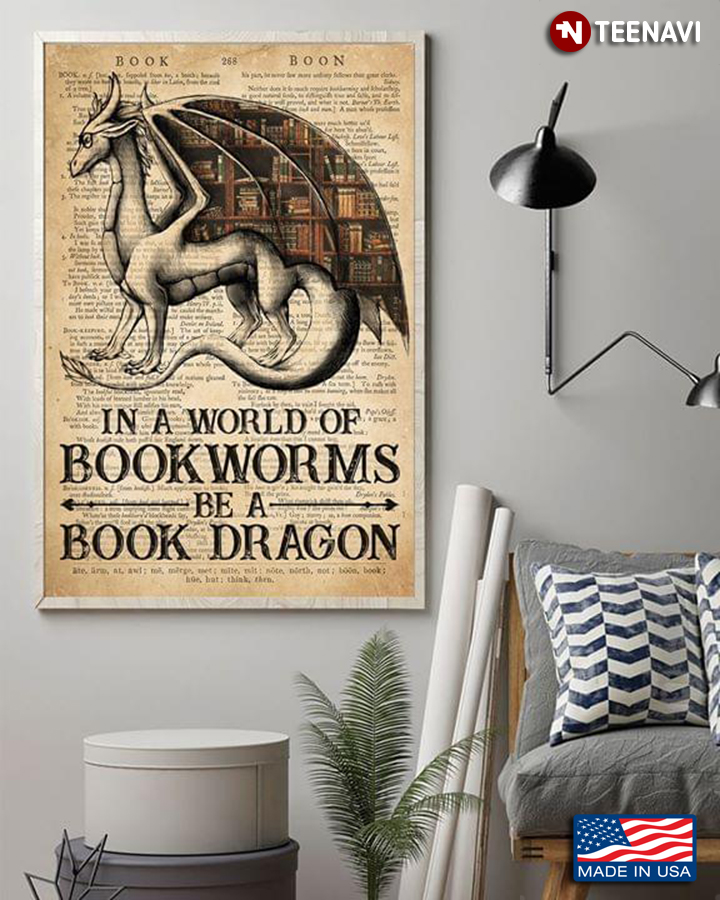 UAB KIDKIS I'd Rather Dragon Than A Book Worm Gift Throw Pillow 18x18 Multicolor 