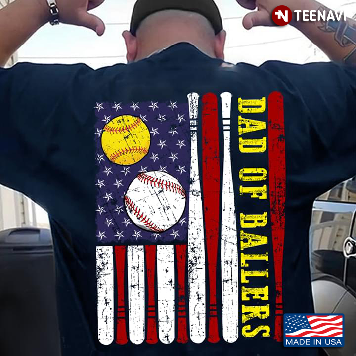 Dad Of Ballers American Flag Version