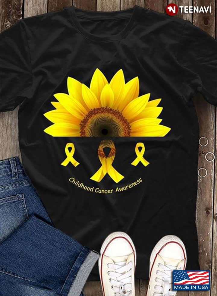 Sunflower And Ribbon Childhood Cancer Awareness