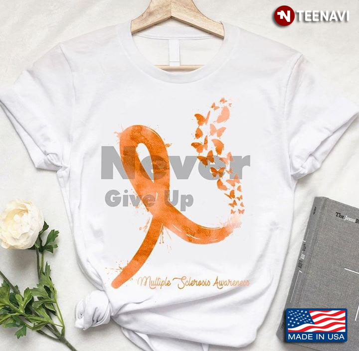 Cancer Awareness Ribbon Butterfly Never Give Up Multiple Sclerosis Awareness